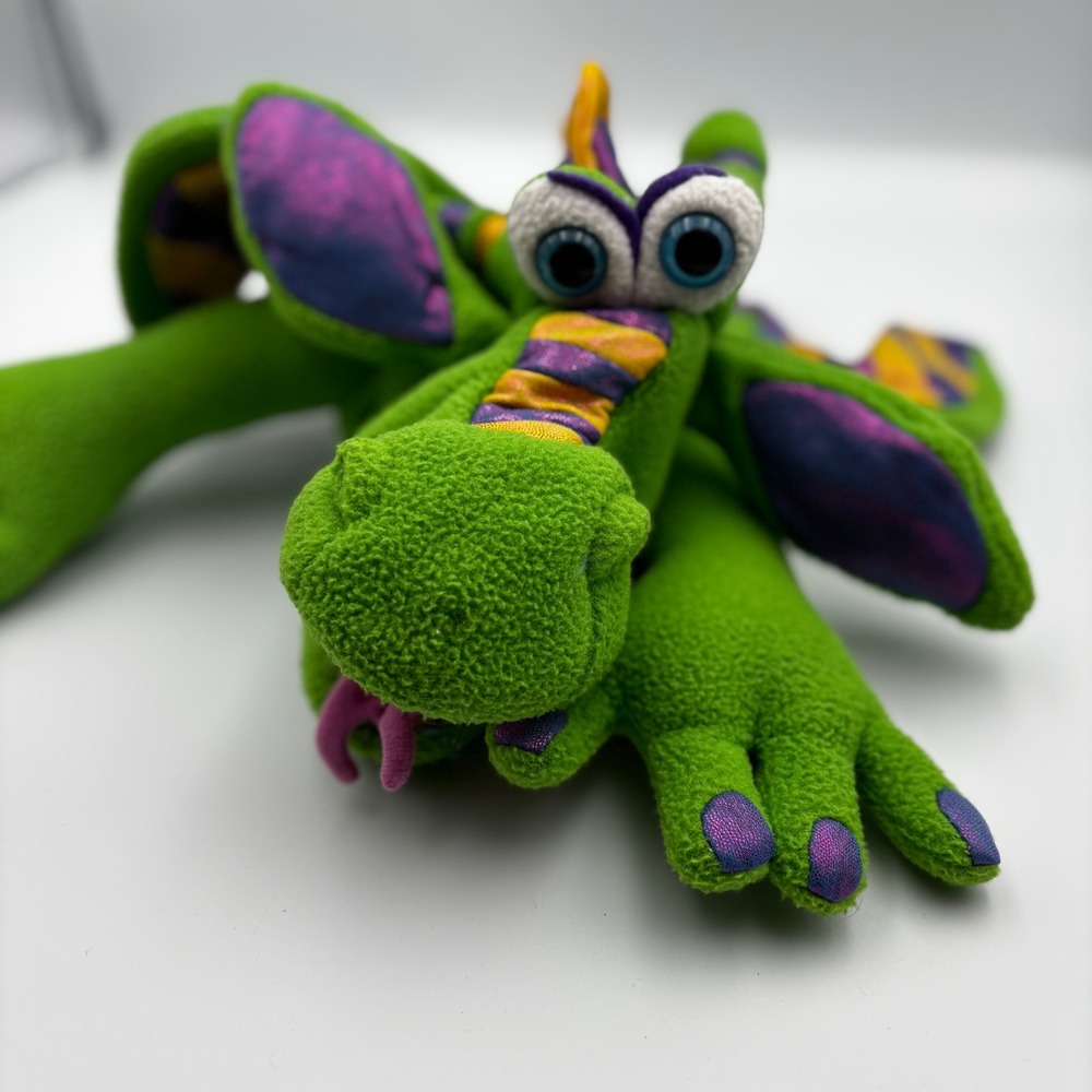 Melissa & Doug Green Dragon Hand Puppet Shimmer Wings Plush Toy 25388